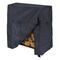 4-Foot Black Firewood Rack Cover Water-Resistant Polyester with Elastic Hem and Air Vents